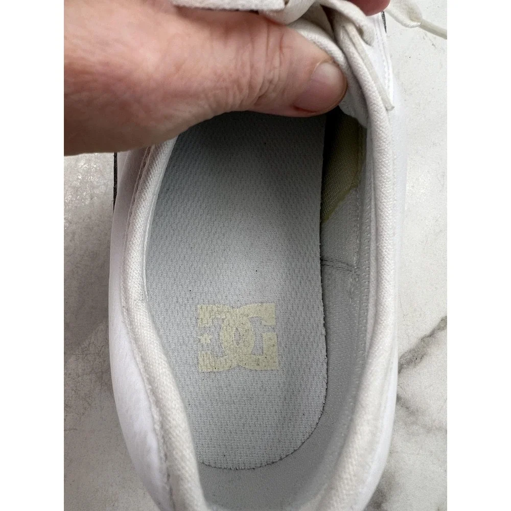 DC Shoes Mens 11.5 Anvil White Leather Low Top Skate Sneakers ADYS300257